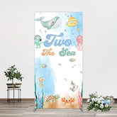 Lofaris Cartoon Two The Sea Fresh Birthday Rectangle Backdrop